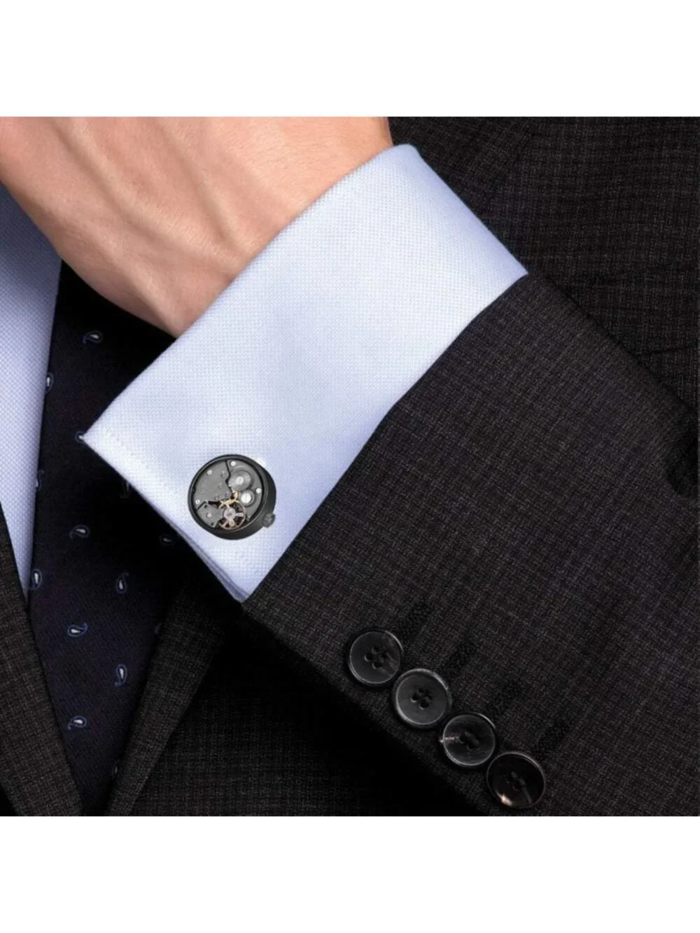 Steampunk Cuff Links for Men - Vintage Gear Design, Perfect for Weddings